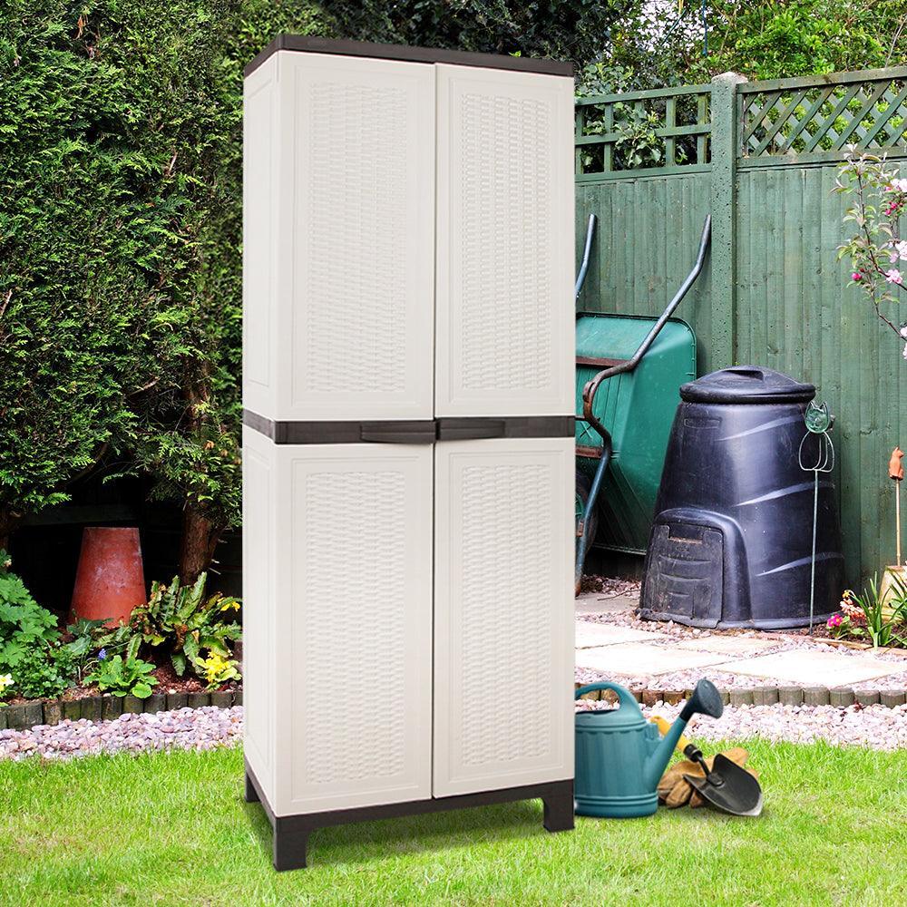 Gardeon Outdoor Storage Cabinet Cupboard Lockable Garage 173cm - John Cootes