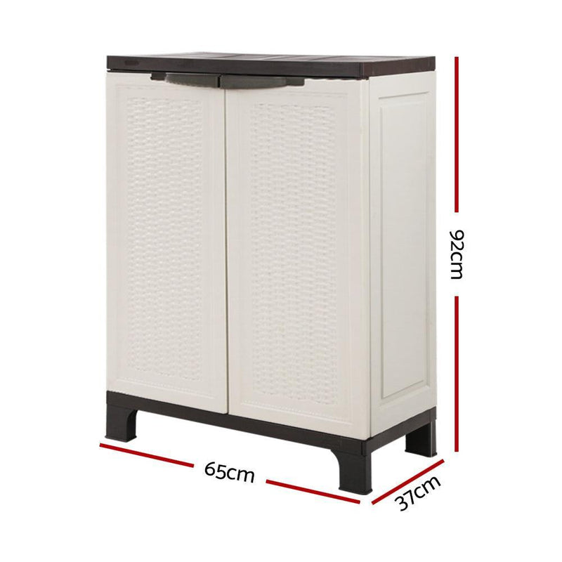 Gardeon Outdoor Storage Cabinet Cupboard Lockable Garage 92cm - John Cootes