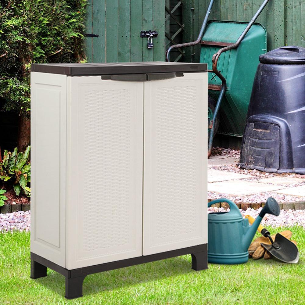 Gardeon Outdoor Storage Cabinet Cupboard Lockable Garage 92cm - John Cootes