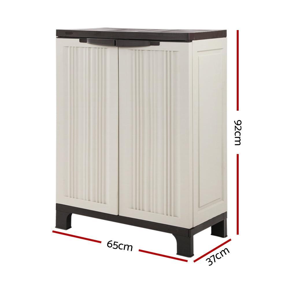 Gardeon Outdoor Storage Cabinet Lockable Cupboard Garage 92cm - John Cootes