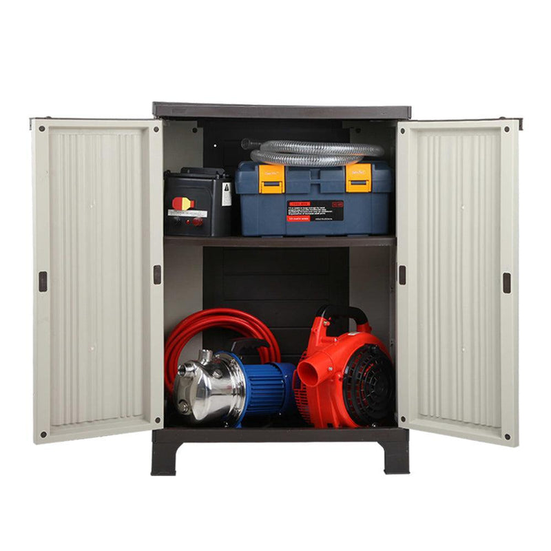 Gardeon Outdoor Storage Cabinet Lockable Cupboard Garage 92cm - John Cootes