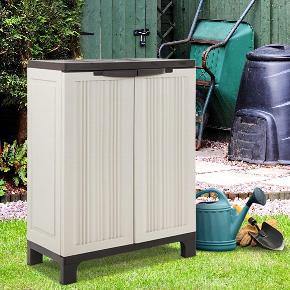 Gardeon Outdoor Storage Cabinet Lockable Cupboard Garage 92cm - John Cootes