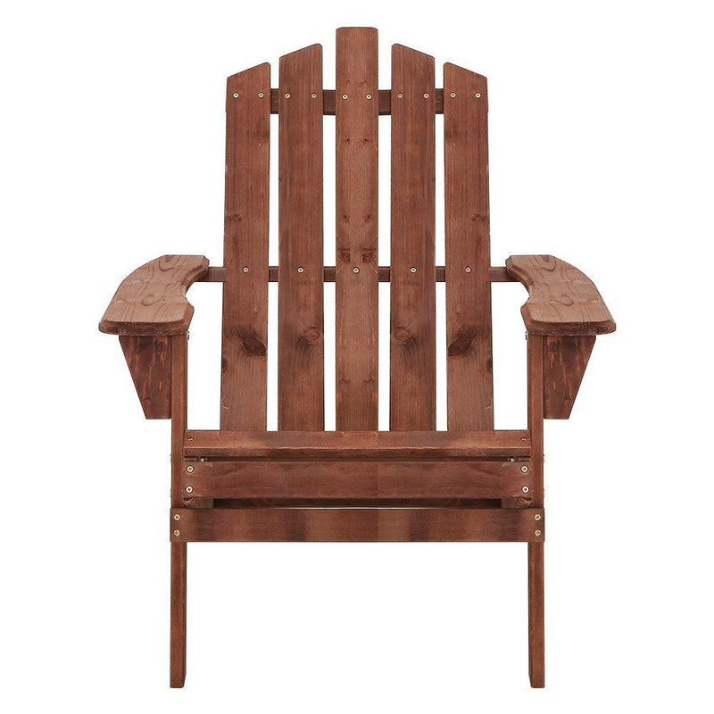 Gardeon Outdoor Sun Lounge Beach Chairs Table Setting Wooden Adirondack Patio Brown Chair - John Cootes