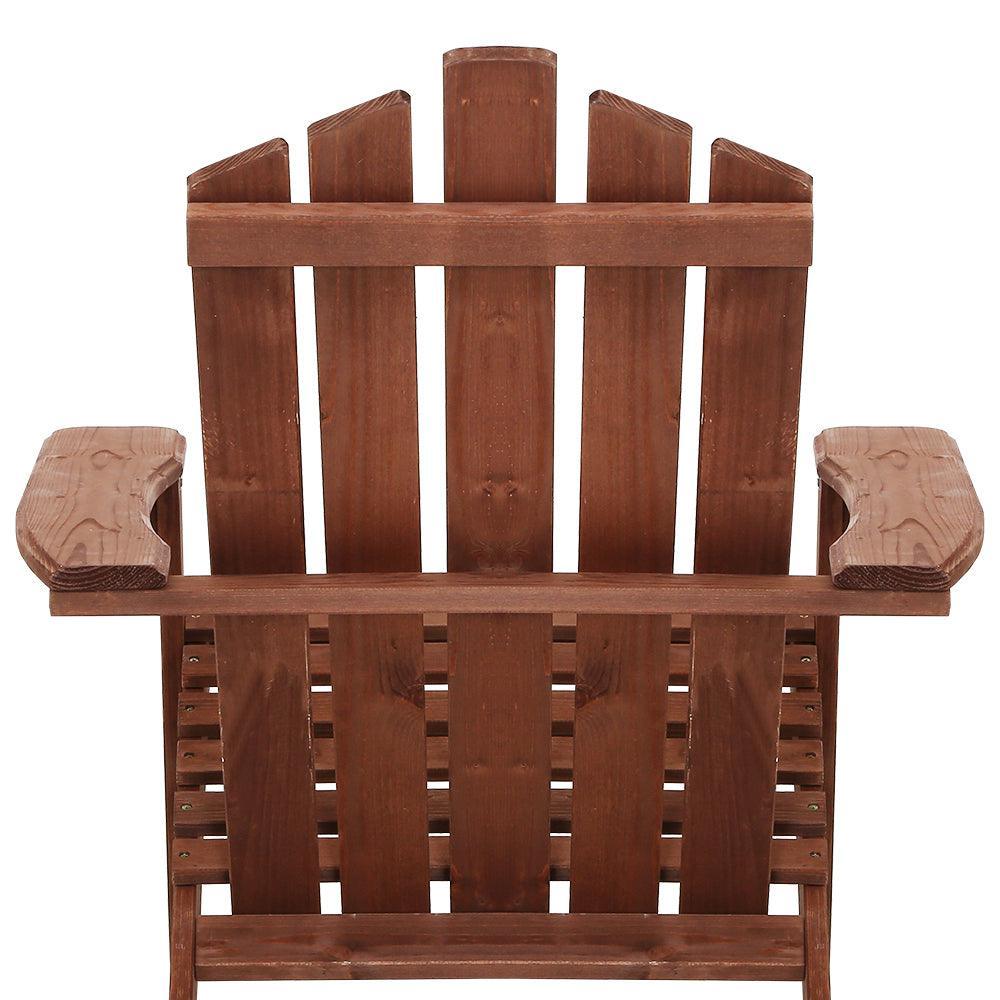 Gardeon Outdoor Sun Lounge Beach Chairs Table Setting Wooden Adirondack Patio Brown Chair - John Cootes