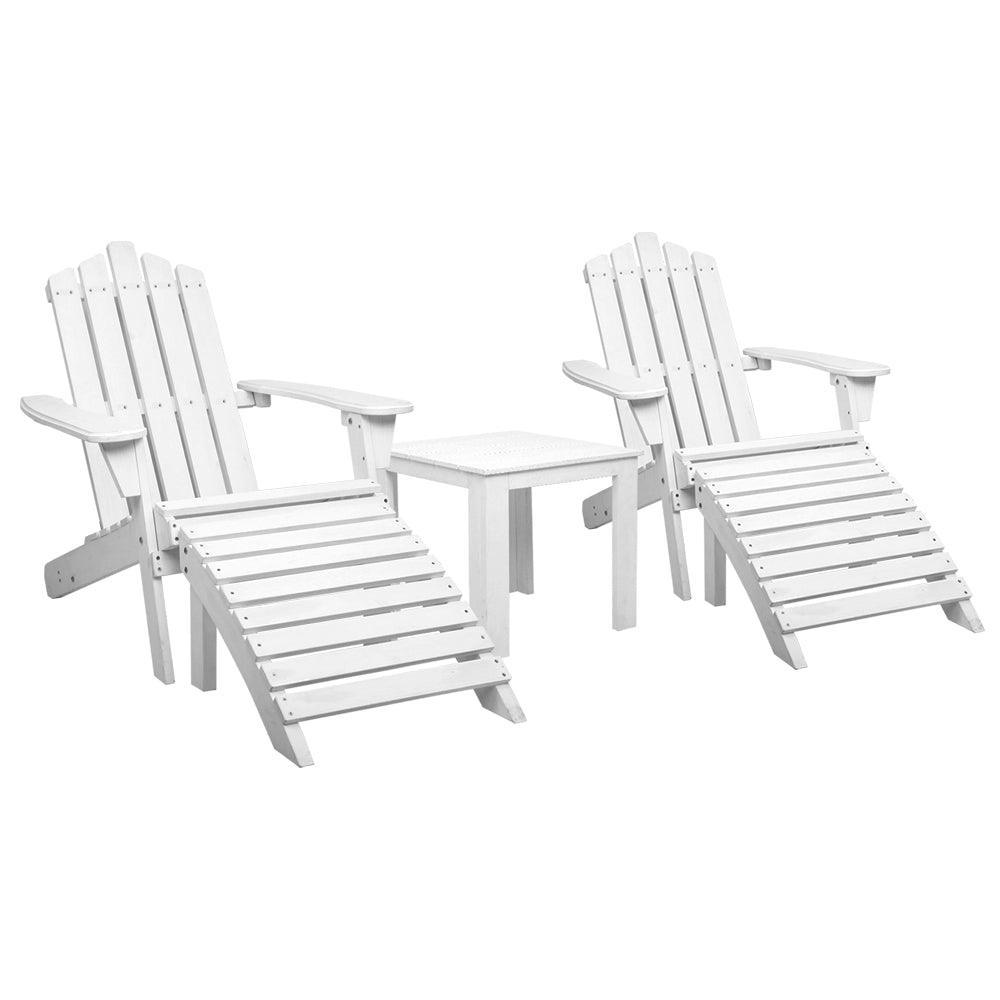 Gardeon Outdoor Sun Lounge Beach Chairs Table Setting Wooden Adirondack Patio Chair - John Cootes