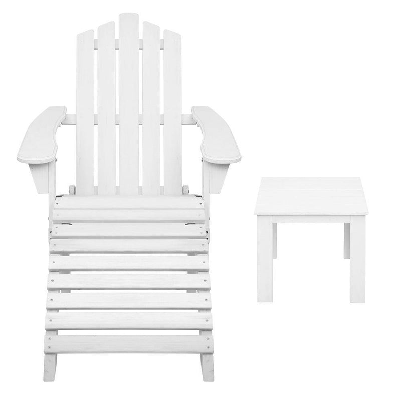 Gardeon Outdoor Sun Lounge Beach Chairs Table Setting Wooden Adirondack Patio Chair - John Cootes