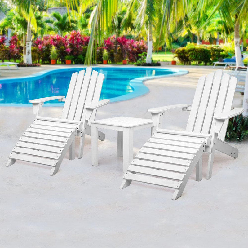 Gardeon Outdoor Sun Lounge Beach Chairs Table Setting Wooden Adirondack Patio Chair - John Cootes