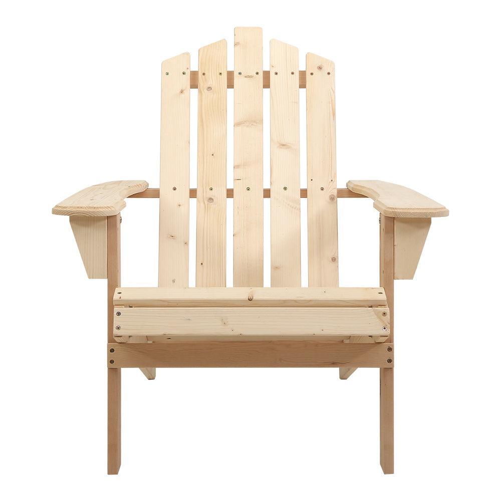 Gardeon Outdoor Sun Lounge Beach Chairs Table Setting Wooden Adirondack Patio Chair Light Wood Tone - John Cootes