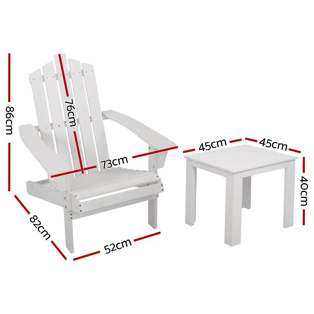 Gardeon Outdoor Sun Lounge Beach Chairs Table Setting Wooden Adirondack Patio Chair Lounges - John Cootes