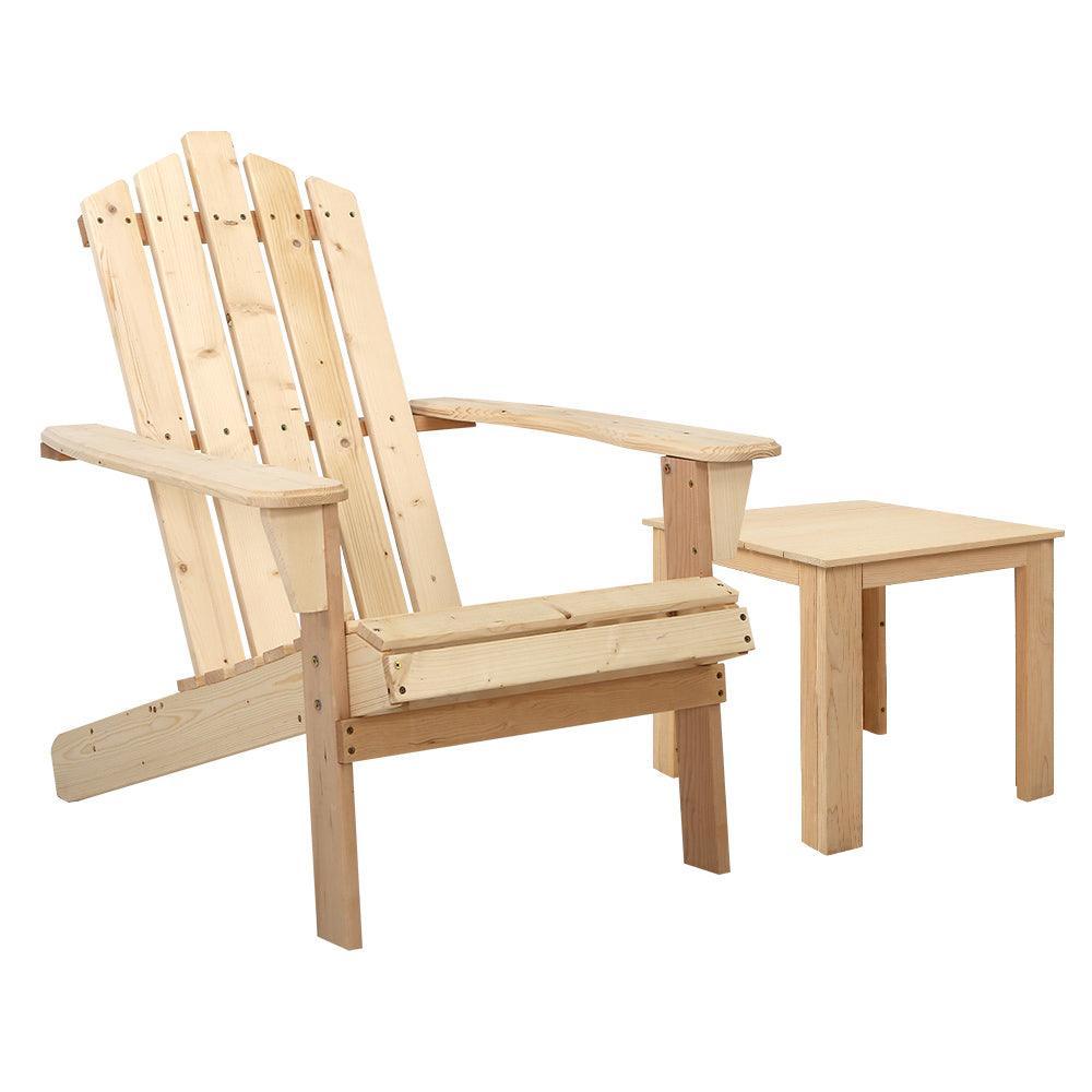 Gardeon Outdoor Sun Lounge Beach Chairs Table Setting Wooden Adirondack Patio Chair Lounges Wood - John Cootes