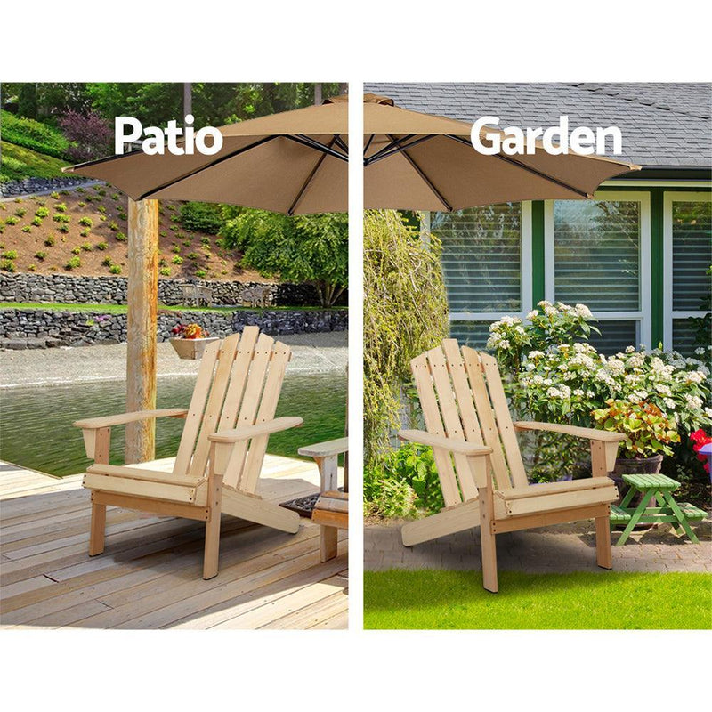 Gardeon Outdoor Sun Lounge Beach Chairs Table Setting Wooden Adirondack Patio Chair Lounges Wood - John Cootes
