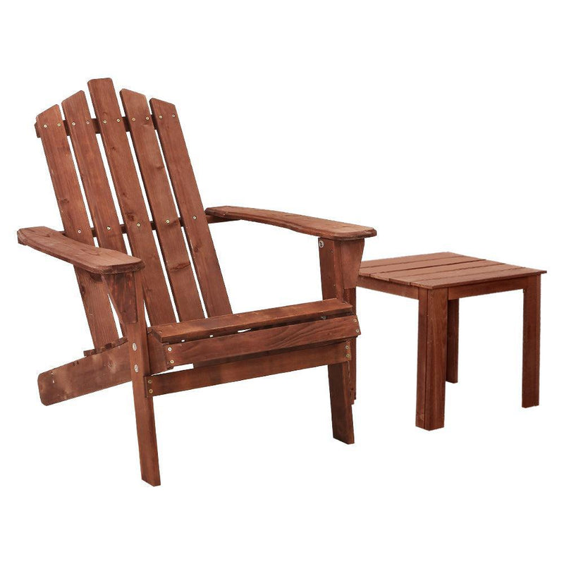 Gardeon Outdoor Sun Lounge Beach Chairs Table Setting Wooden Adirondack Patio Lounges Chair - John Cootes