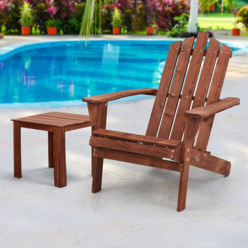 Gardeon Outdoor Sun Lounge Beach Chairs Table Setting Wooden Adirondack Patio Lounges Chair - John Cootes