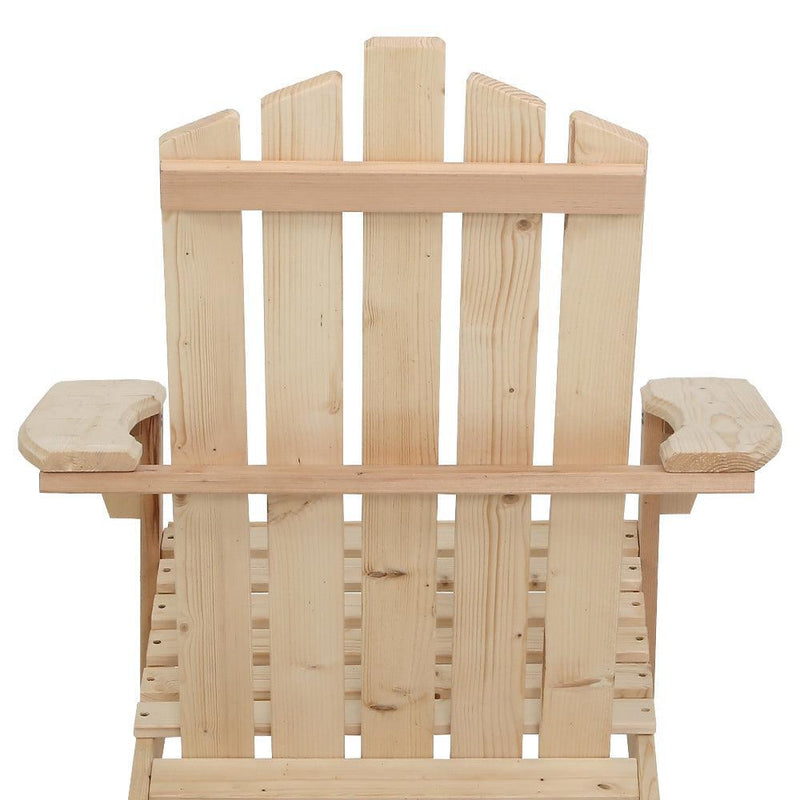 Gardeon Outdoor Sun Lounge Beach Chairs Table Setting Wooden Adirondack Patio Natural Wood Chair - John Cootes