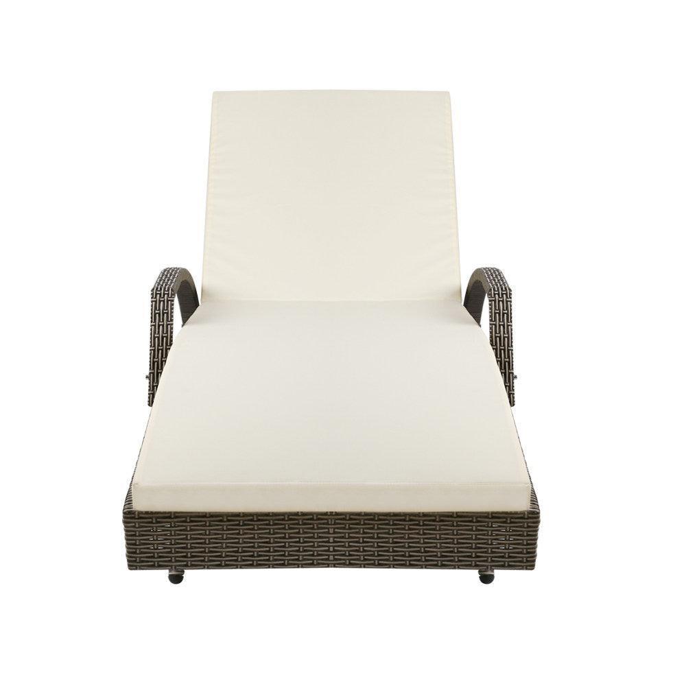 Gardeon Outdoor Sun Lounge Chair with Cushion- Grey - John Cootes