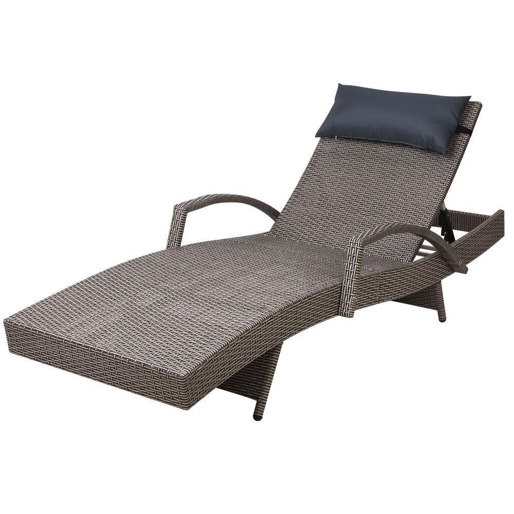 Gardeon Outdoor Sun Lounge Furniture Day Bed Wicker Pillow Sofa Set - John Cootes