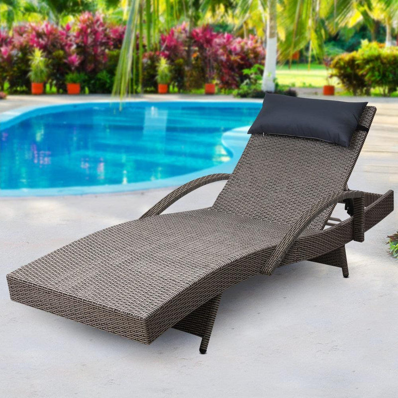 Gardeon Outdoor Sun Lounge Furniture Day Bed Wicker Pillow Sofa Set - John Cootes