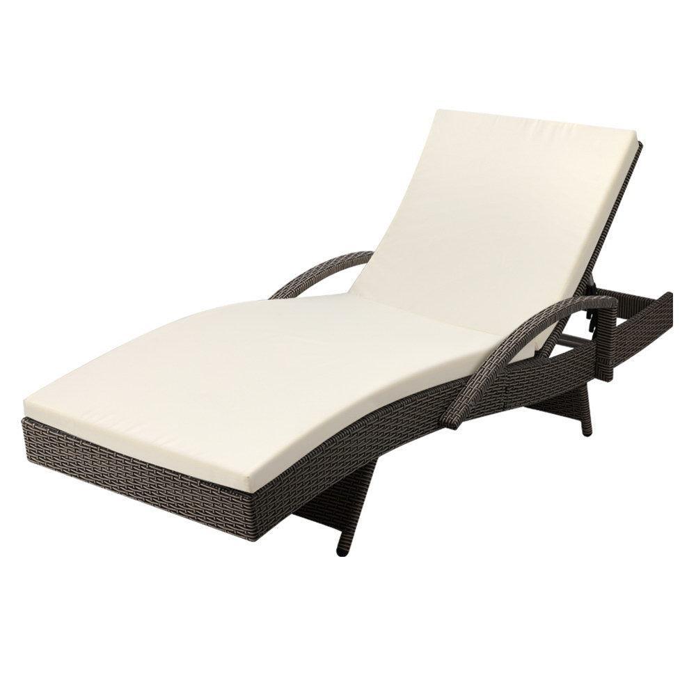 Gardeon Outdoor Sun Lounge - Grey - John Cootes