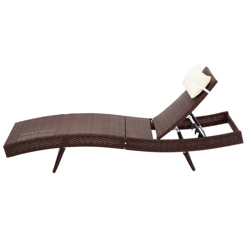 Gardeon Outdoor Sun Lounge Setting Wicker Lounger Day Bed Rattan Patio Furniture Brown - John Cootes