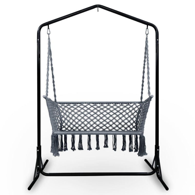 Gardeon Outdoor Swing Hammock Chair with Stand Frame 2 Seater Bench Furniture - John Cootes