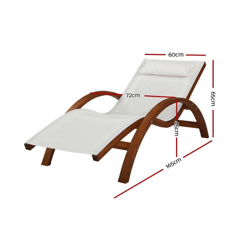 Gardeon Outdoor Wooden Sun Lounge Setting Day Bed Chair Garden Patio Furniture - John Cootes