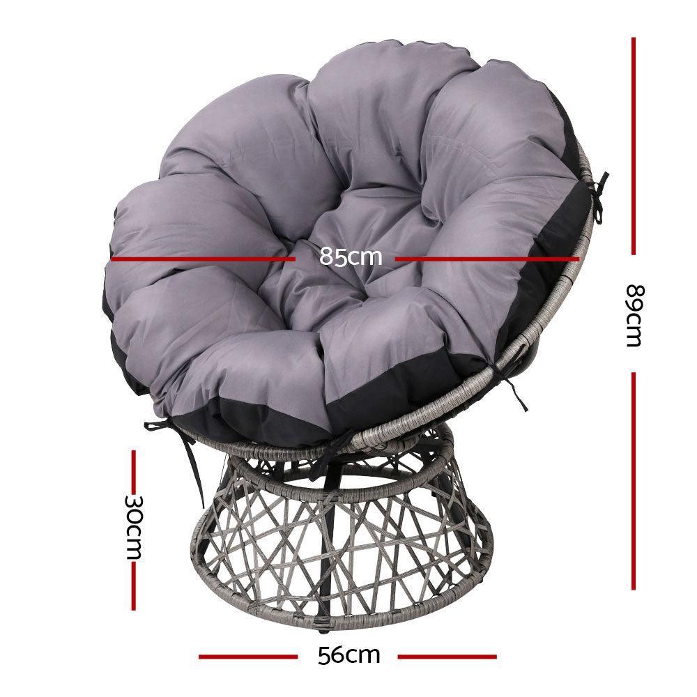 Gardeon Papasan Chair - Grey - John Cootes