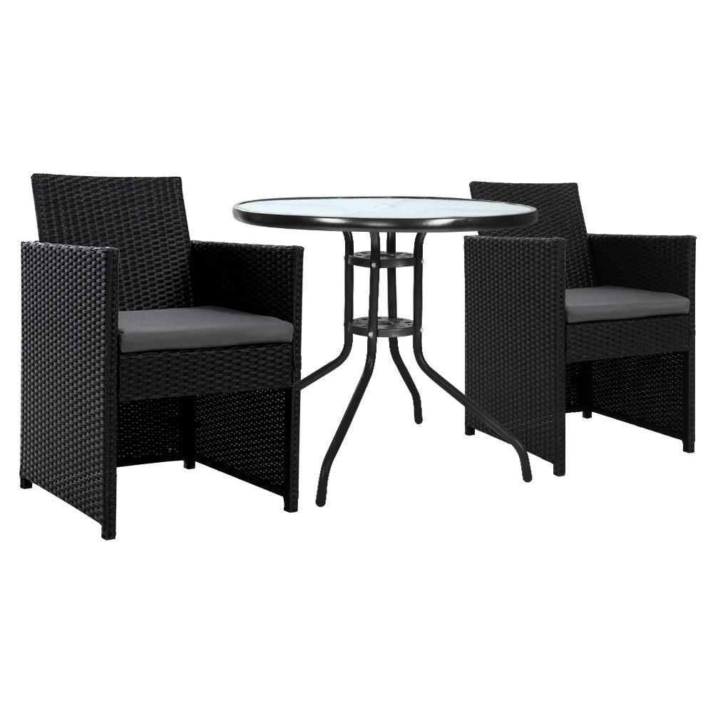 Gardeon Patio Furniture Dining Chairs Table Patio Setting Bistro Set Wicker Tea Coffee Cafe Bar Set - John Cootes