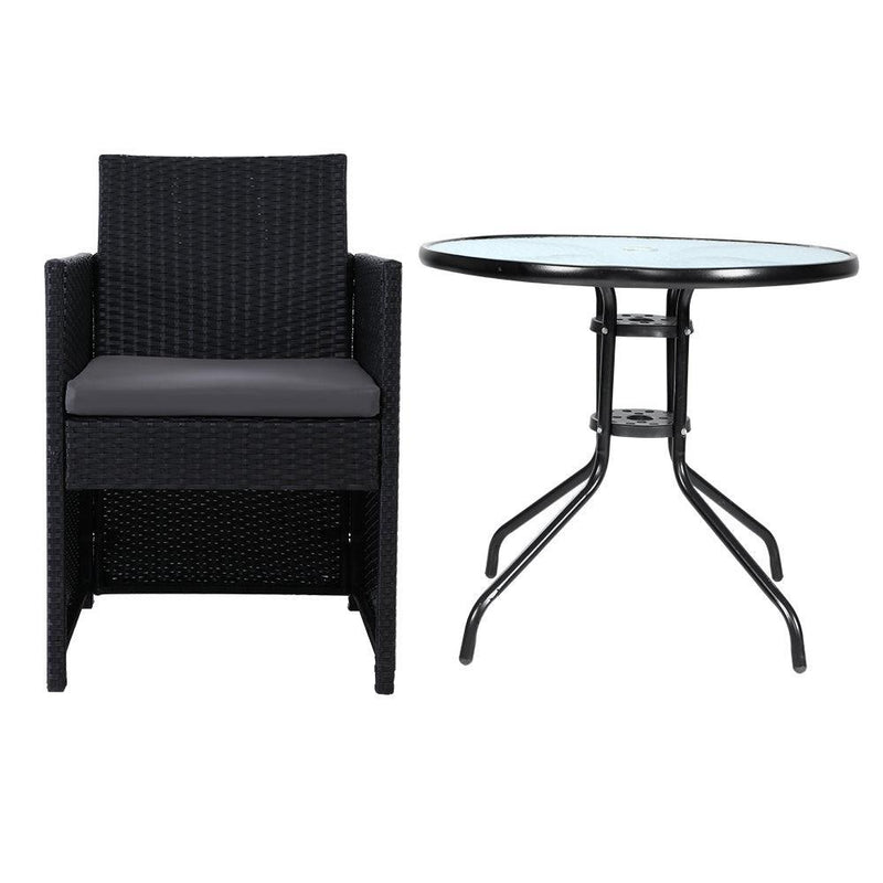 Gardeon Patio Furniture Dining Chairs Table Patio Setting Bistro Set Wicker Tea Coffee Cafe Bar Set - John Cootes