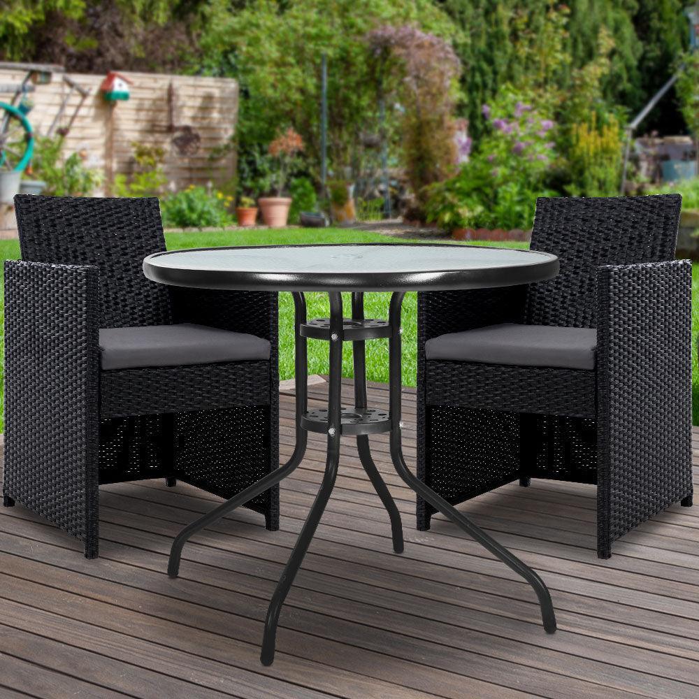 Gardeon Patio Furniture Dining Chairs Table Patio Setting Bistro Set Wicker Tea Coffee Cafe Bar Set - John Cootes