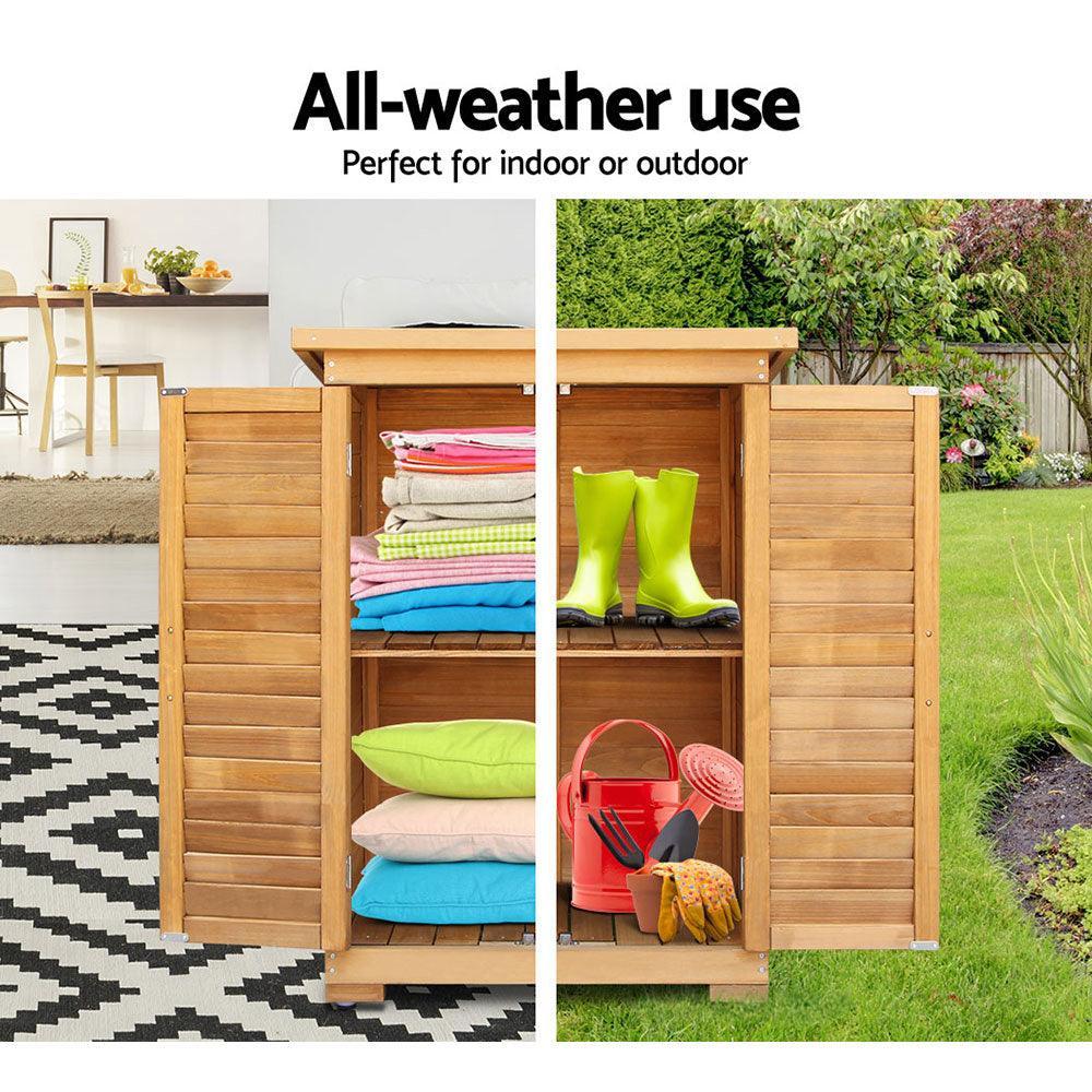 Gardeon Portable Wooden Garden Storage Cabinet - John Cootes