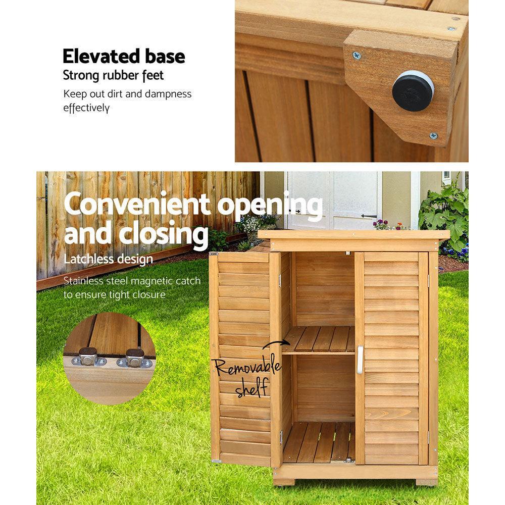 Gardeon Portable Wooden Garden Storage Cabinet - John Cootes