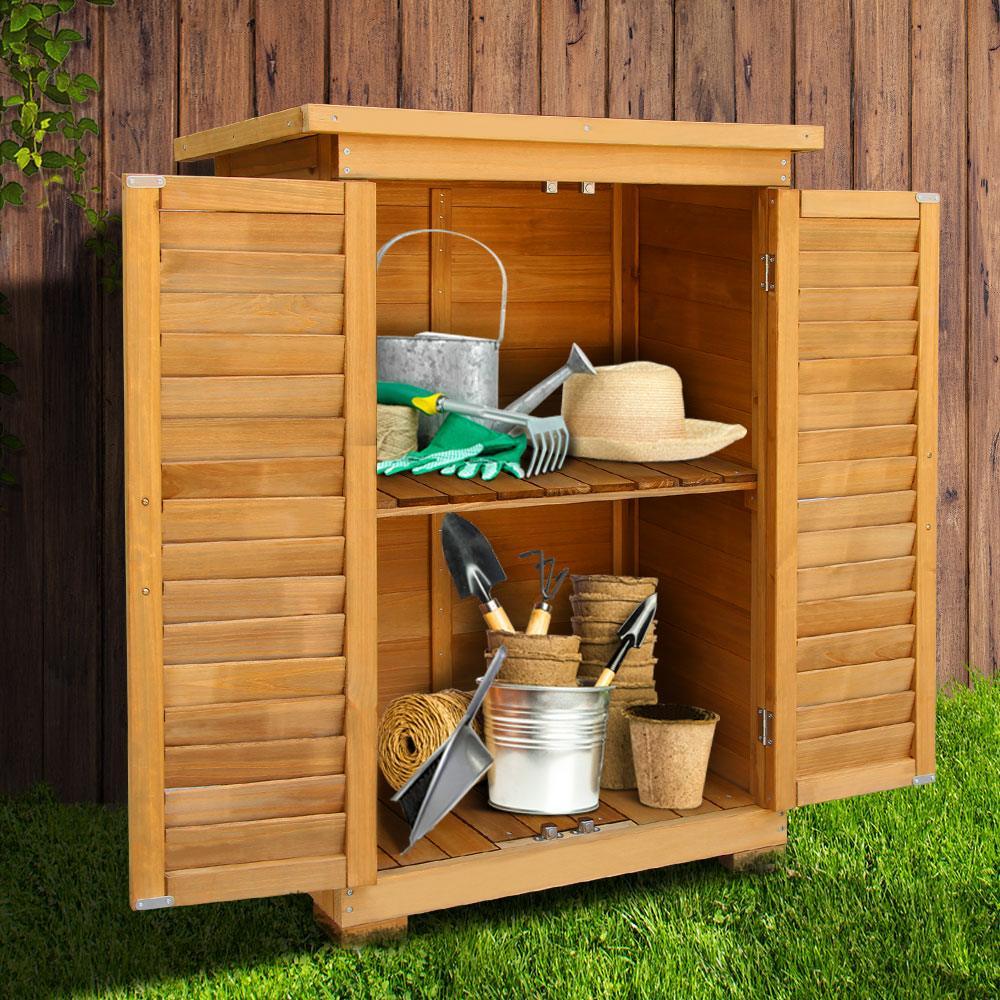 Gardeon Portable Wooden Garden Storage Cabinet - John Cootes