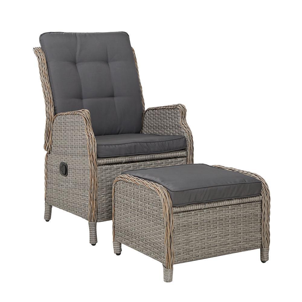 Gardeon Recliner Chair Sun lounge Outdoor Setting Patio Furniture Wicker Sofa - John Cootes