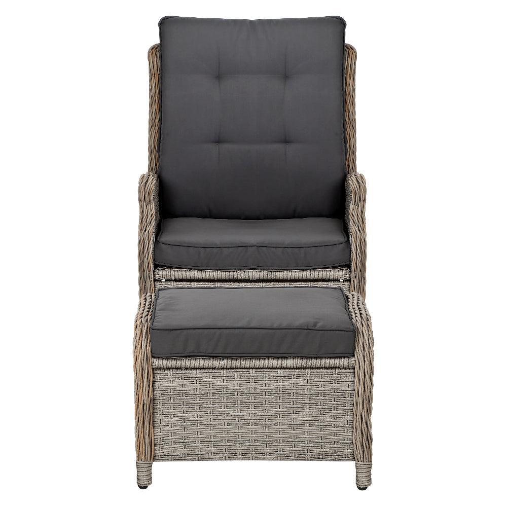 Gardeon Recliner Chair Sun lounge Outdoor Setting Patio Furniture Wicker Sofa - John Cootes