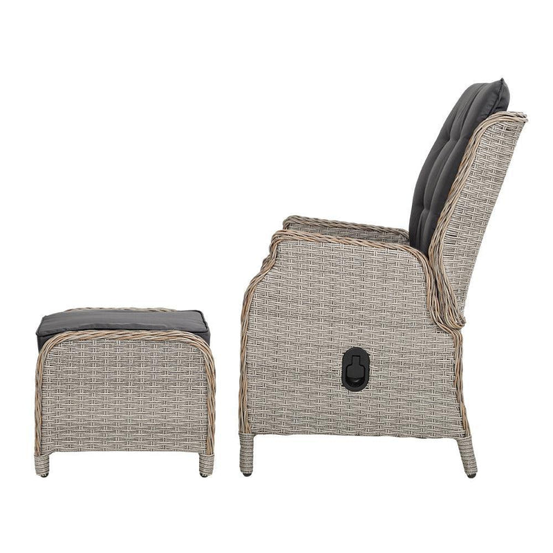 Gardeon Recliner Chair Sun lounge Outdoor Setting Patio Furniture Wicker Sofa - John Cootes