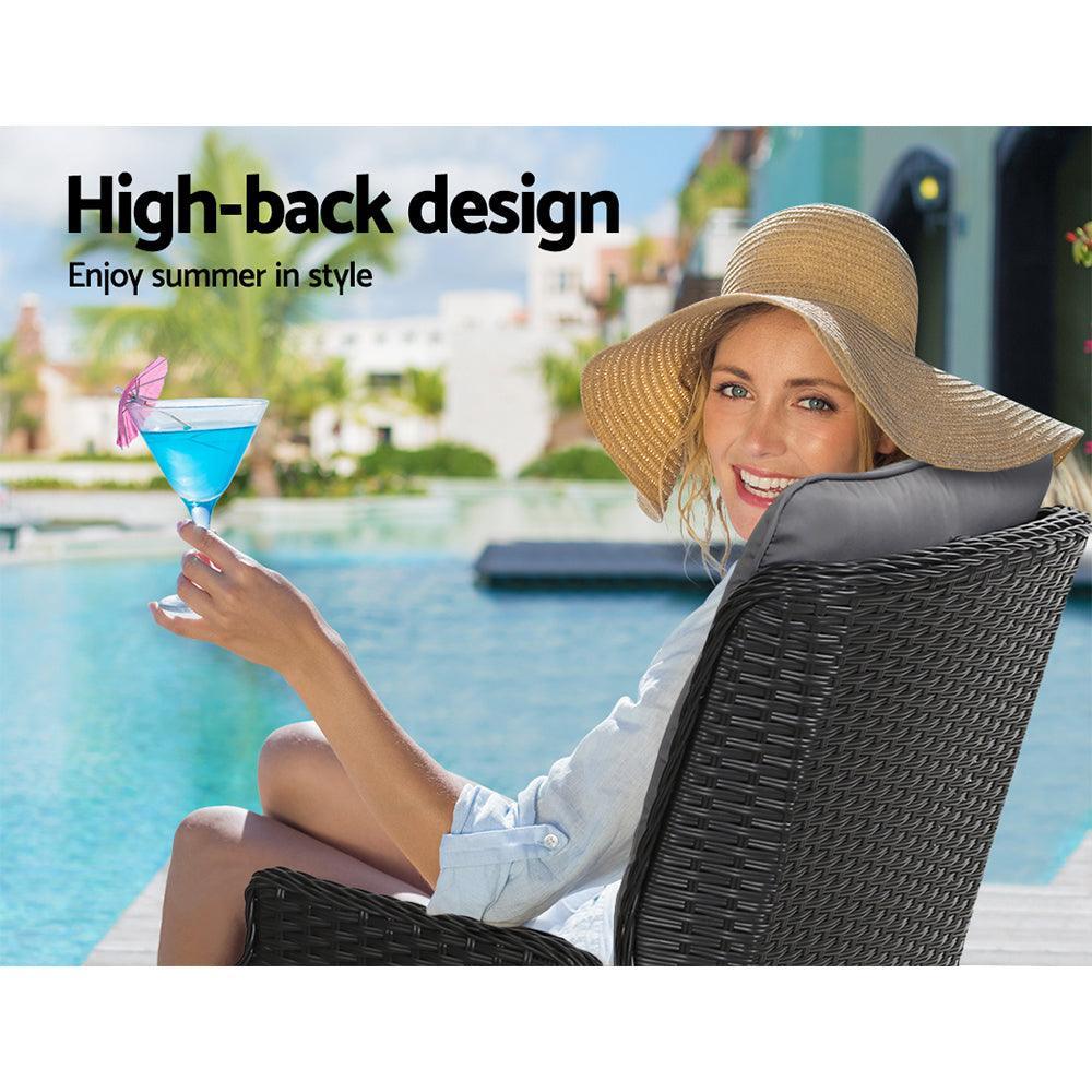 Gardeon Recliner Chair Sun lounge Setting Outdoor Furniture Patio Wicker Sofa - John Cootes