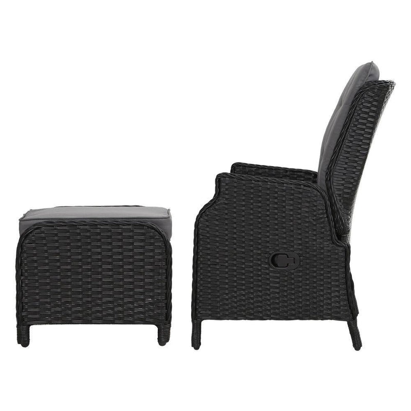 Gardeon Recliner Chair Sun lounge Setting Outdoor Furniture Patio Wicker Sofa - John Cootes
