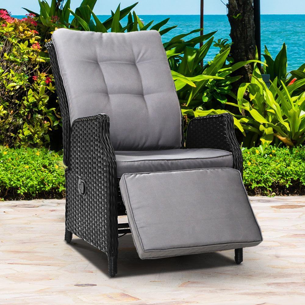 Gardeon Recliner Chair Sun lounge Setting Outdoor Furniture Patio Wicker Sofa - John Cootes