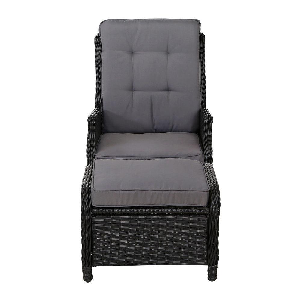 Gardeon Recliner Chairs Sun lounge Outdoor Setting Patio Furniture Wicker Sofa 2pcs - John Cootes