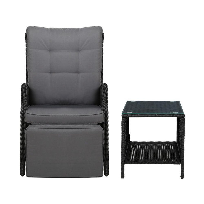 Gardeon Recliner Chairs Sun lounge Setting Outdoor Furniture Patio Wicker Sofa - John Cootes