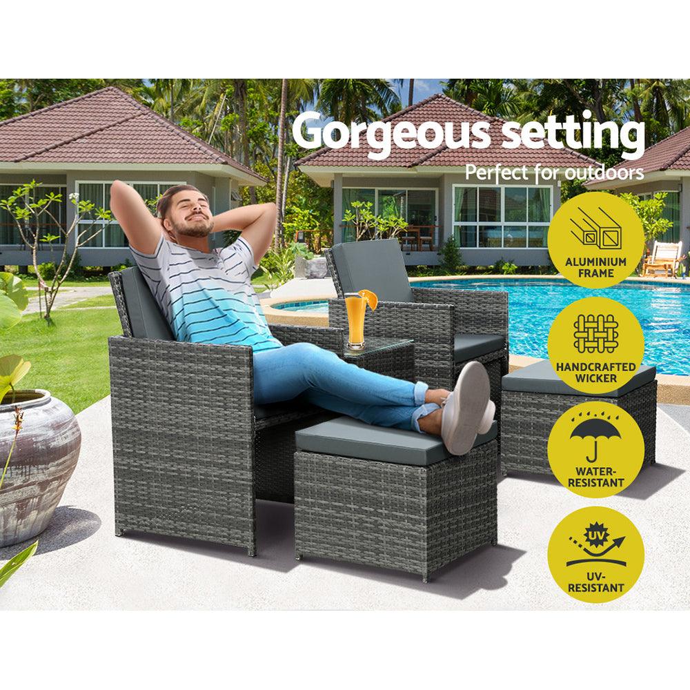 Gardeon Recliner Chairs Sun Lounge Wicker Lounger Outdoor Furniture Patio Sofa - John Cootes