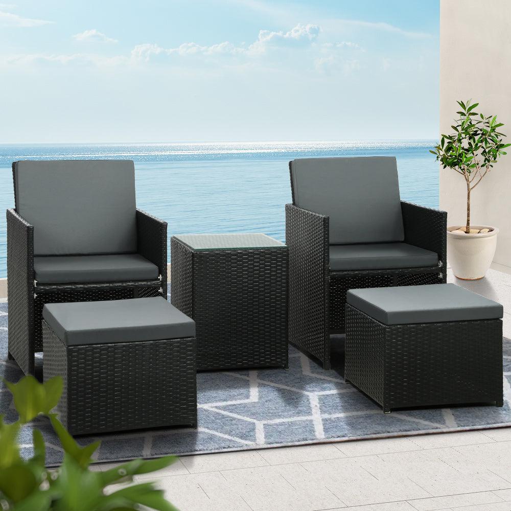 Gardeon Recliner Chairs Sun Lounge Wicker Lounger Outdoor Furniture Patio Sofa - John Cootes