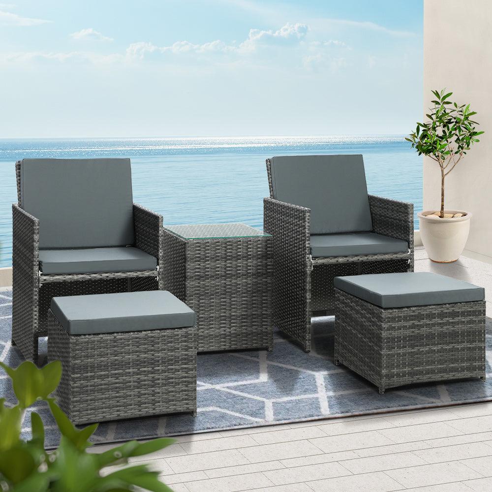 Gardeon Recliner Chairs Sun Lounge Wicker Lounger Outdoor Furniture Patio Sofa - John Cootes