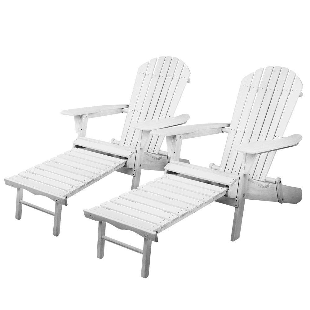 Gardeon Set of 2 Outdoor Sun Lounge Chairs Patio Furniture Lounger Beach Chair Adirondack - John Cootes