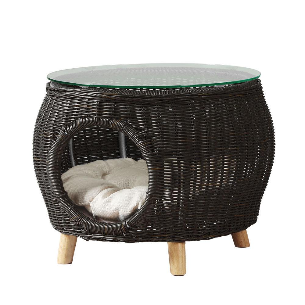 Gardeon Side Table Coffee Pet Bed Indoor Wicker Outdoor Furniture Patio Desk - John Cootes