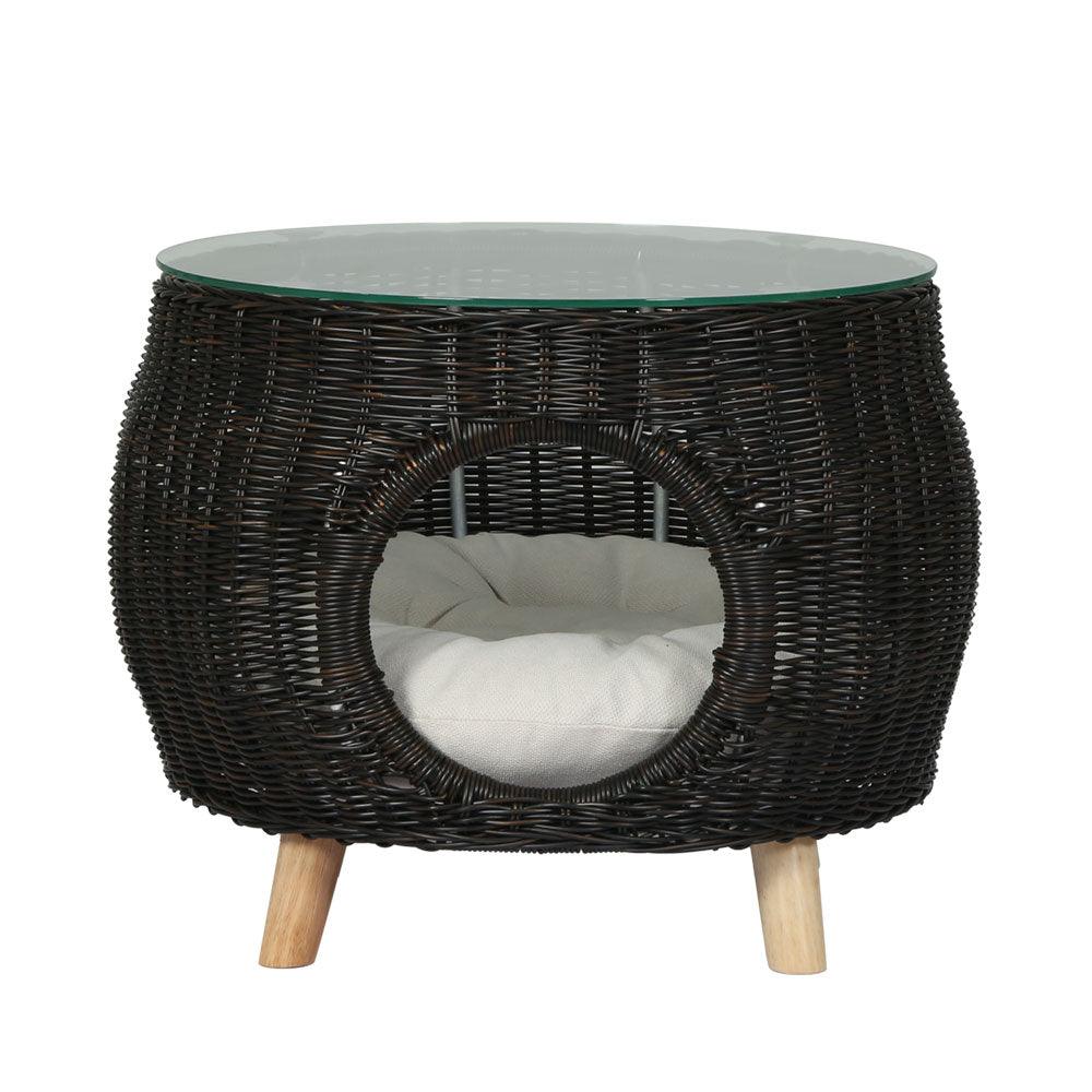 Gardeon Side Table Coffee Pet Bed Indoor Wicker Outdoor Furniture Patio Desk - John Cootes