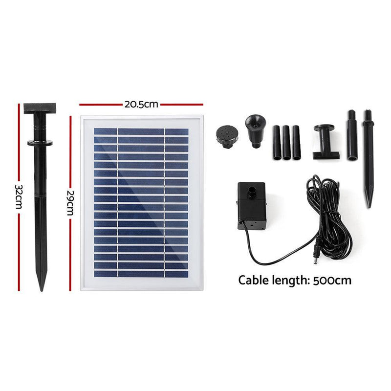 Gardeon Solar Pond Pump Powered Water Outdoor Submersible Fountains Filter 4.6FT - John Cootes