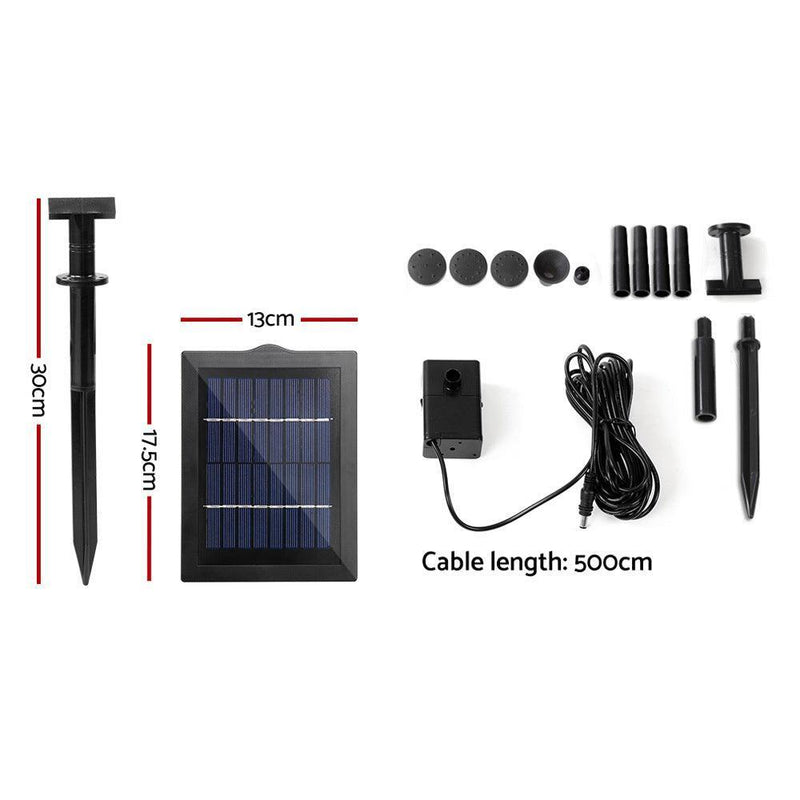Gardeon Solar Pond Pump Water Fountain Outdoor Powered Submersible Filter 4FT - John Cootes