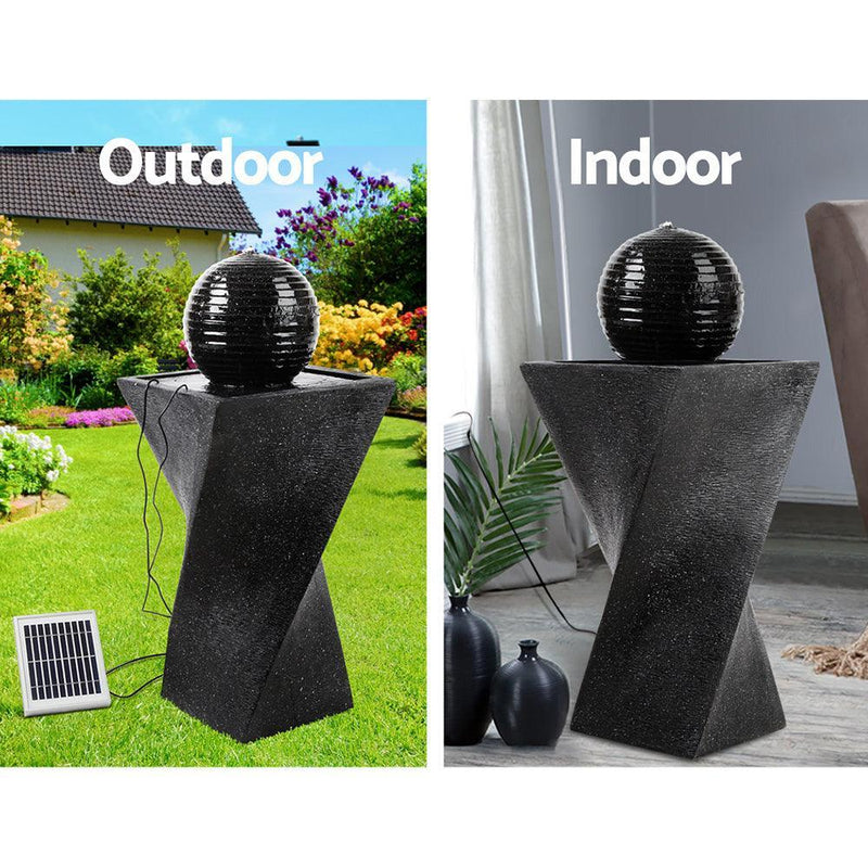 Gardeon Solar Powered Water Fountain Twist Design with Lights - John Cootes