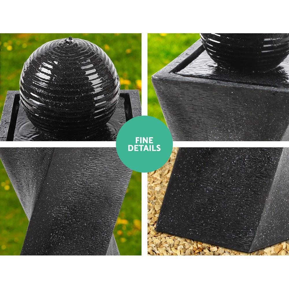 Gardeon Solar Powered Water Fountain Twist Design with Lights - John Cootes